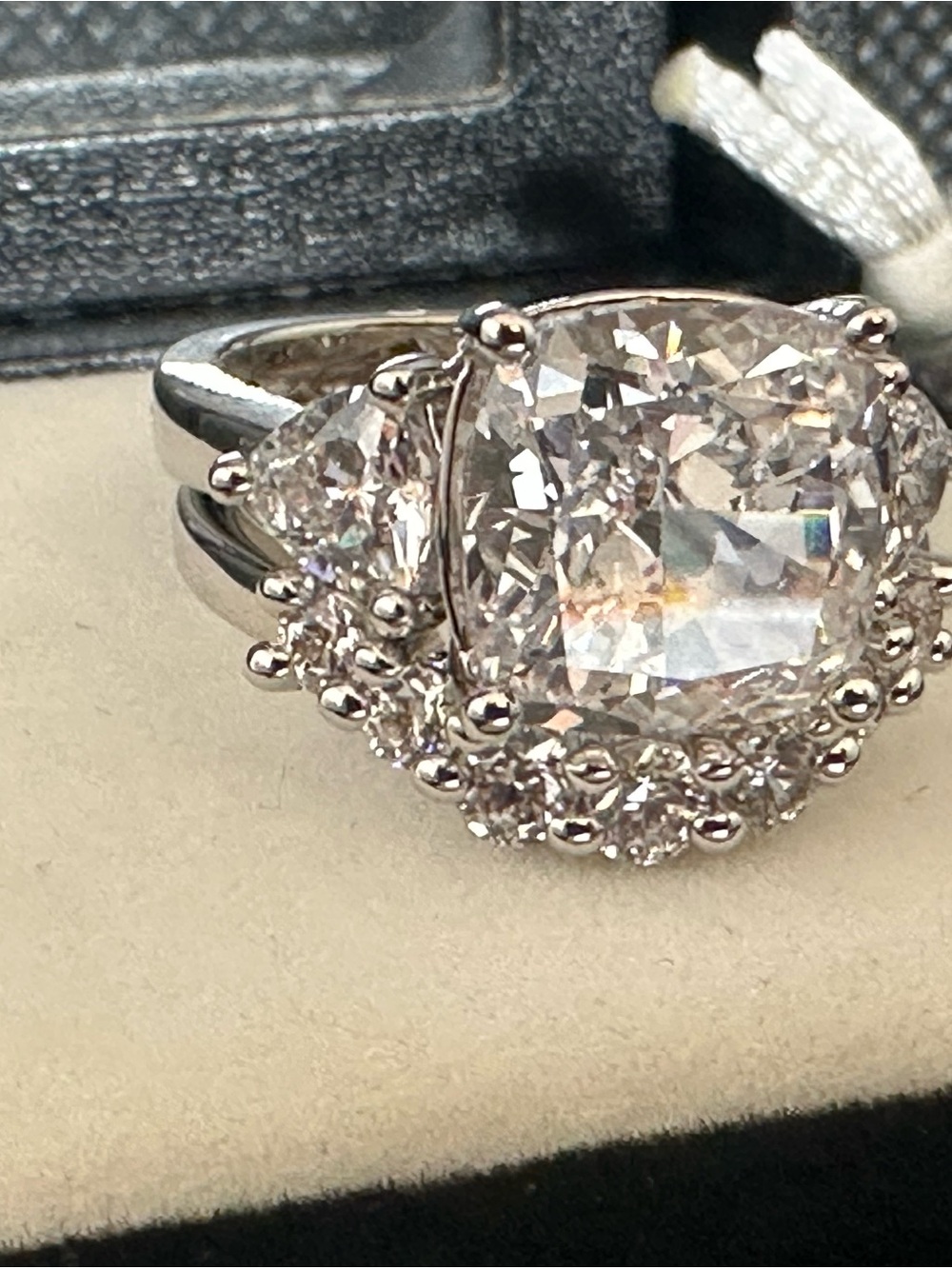 Jewelry | Effinny Silver Diamond Accent Wedding Ring Set Size 5 | Poshmark